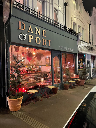 Warm and inviting interior of Dane & Port restaurant